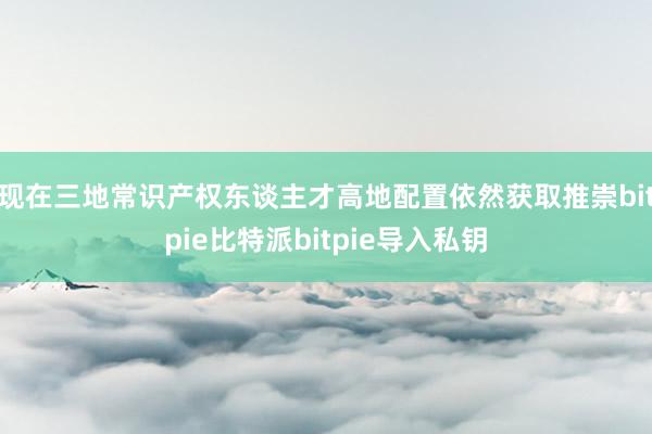 现在三地常识产权东谈主才高地配置依然获取推崇bitpie比特派bitpie导入私钥