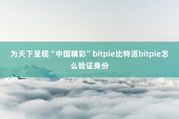 为天下呈现“中国精彩”bitpie比特派bitpie怎么验证身份