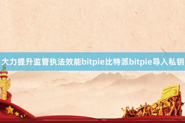 大力提升监管执法效能bitpie比特派bitpie导入私钥