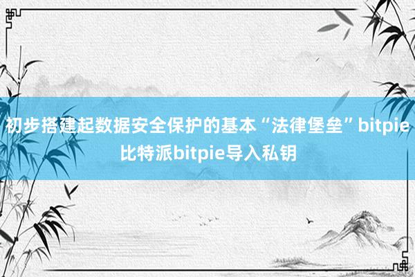 初步搭建起数据安全保护的基本“法律堡垒”bitpie比特派bitpie导入私钥