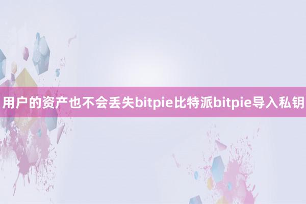 用户的资产也不会丢失bitpie比特派bitpie导入私钥