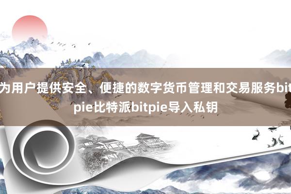 为用户提供安全、便捷的数字货币管理和交易服务bitpie比特派bitpie导入私钥