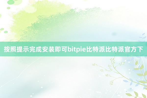 按照提示完成安装即可bitpie比特派比特派官方下