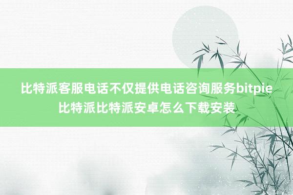 比特派客服电话不仅提供电话咨询服务bitpie比特派比特派安卓怎么下载安装