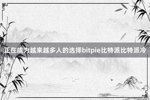 正在成为越来越多人的选择bitpie比特派比特派冷