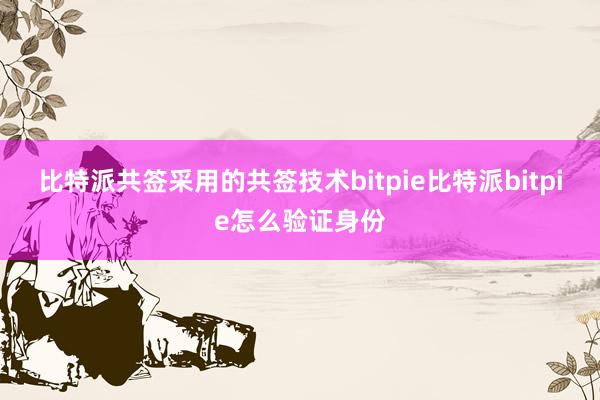 比特派共签采用的共签技术bitpie比特派bitpie怎么验证身份