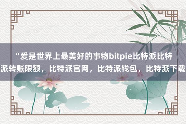 “爱是世界上最美好的事物bitpie比特派比特派转账限额，比特派官网，比特派钱包，比特派下载