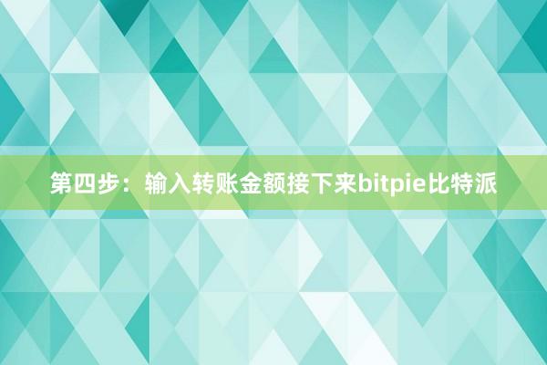 第四步：输入转账金额接下来bitpie比特派