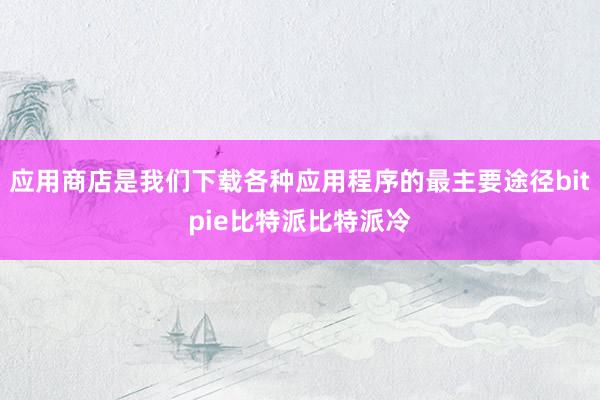 应用商店是我们下载各种应用程序的最主要途径bitpie比特派比特派冷