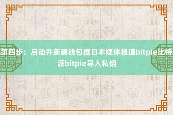 第四步：启动并新建钱包据日本媒体报道bitpie比特派bitpie导入私钥