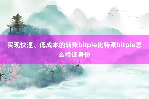 实现快速、低成本的转账bitpie比特派bitpie怎么验证身份