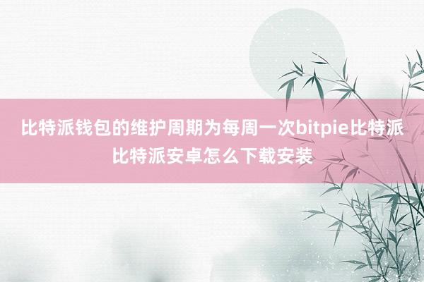 比特派钱包的维护周期为每周一次bitpie比特派比特派安卓怎么下载安装