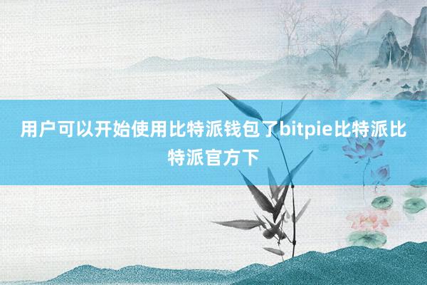 用户可以开始使用比特派钱包了bitpie比特派比特派官方下