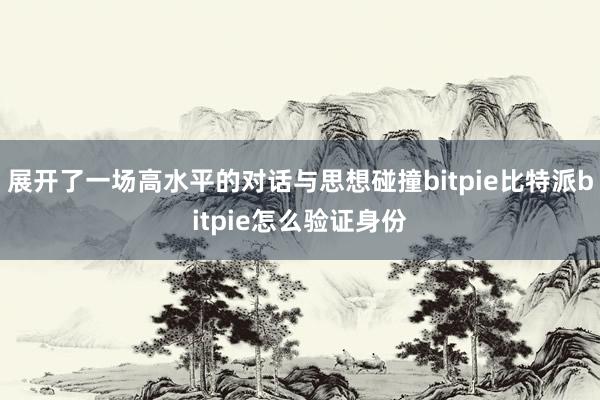 展开了一场高水平的对话与思想碰撞bitpie比特派bitpie怎么验证身份