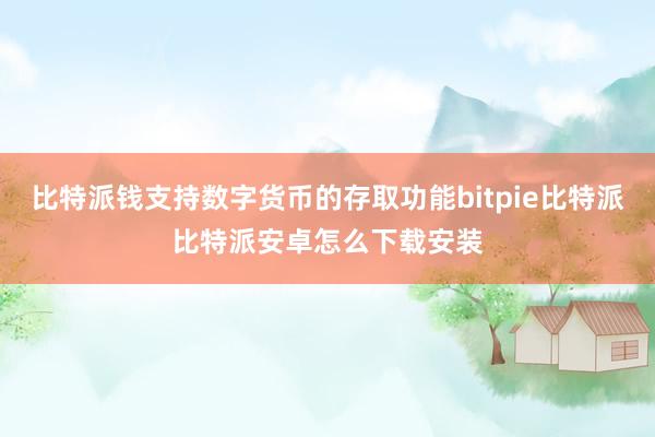 比特派钱支持数字货币的存取功能bitpie比特派比特派安卓怎么下载安装