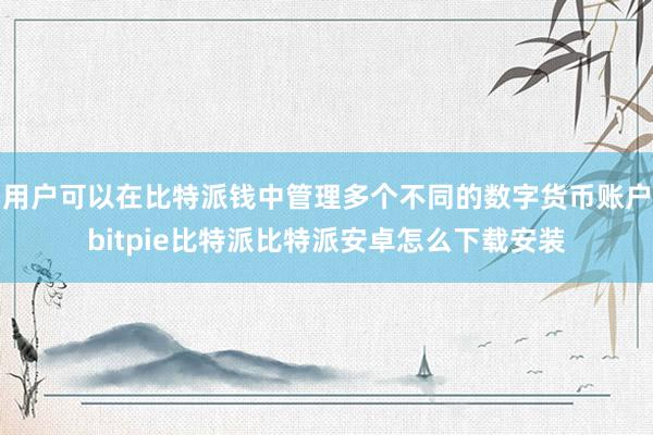 用户可以在比特派钱中管理多个不同的数字货币账户bitpie比特派比特派安卓怎么下载安装