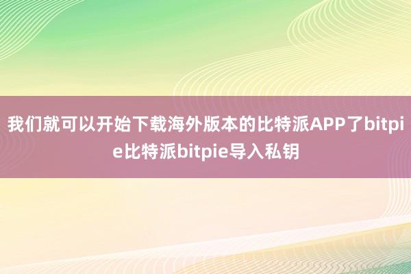 我们就可以开始下载海外版本的比特派APP了bitpie比特派bitpie导入私钥