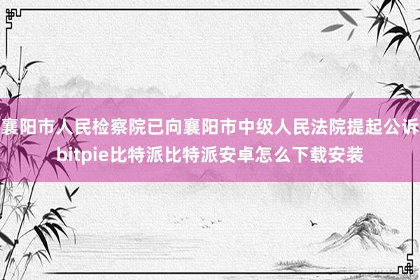 襄阳市人民检察院已向襄阳市中级人民法院提起公诉bitpie比特派比特派安卓怎么下载安装