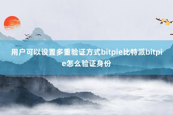 用户可以设置多重验证方式bitpie比特派bitpie怎么验证身份