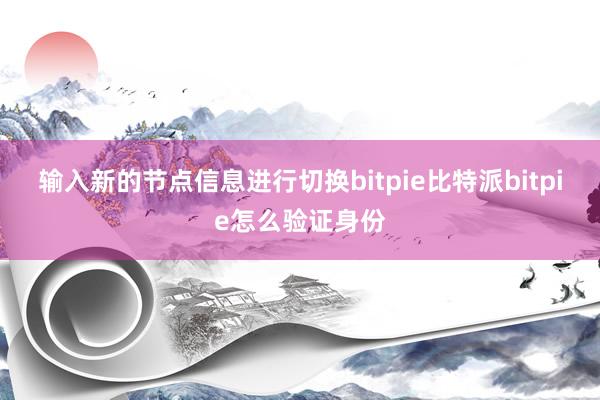 输入新的节点信息进行切换bitpie比特派bitpie怎么验证身份