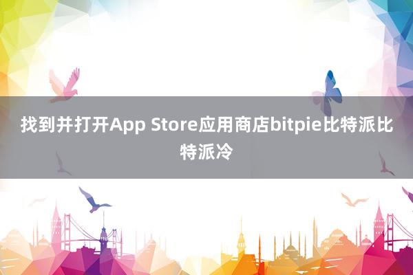 找到并打开App Store应用商店bitpie比特派比特派冷