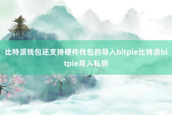 比特派钱包还支持硬件钱包的导入bitpie比特派bitpie导入私钥