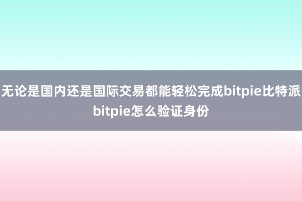 无论是国内还是国际交易都能轻松完成bitpie比特派bitpie怎么验证身份