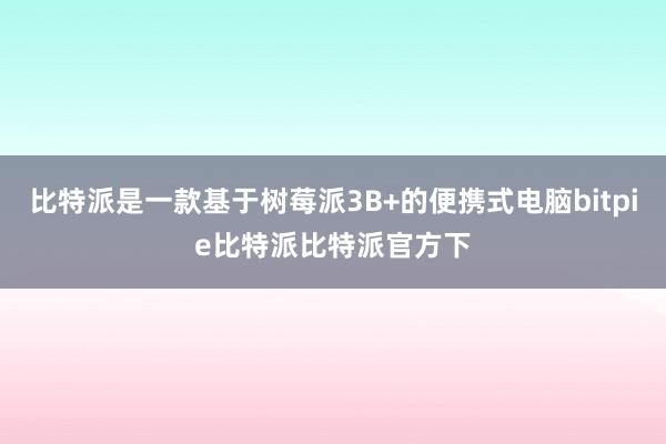 比特派是一款基于树莓派3B+的便携式电脑bitpie比特派比特派官方下