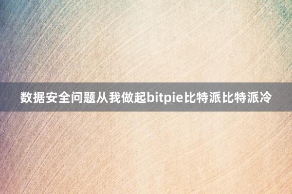 数据安全问题从我做起bitpie比特派比特派冷