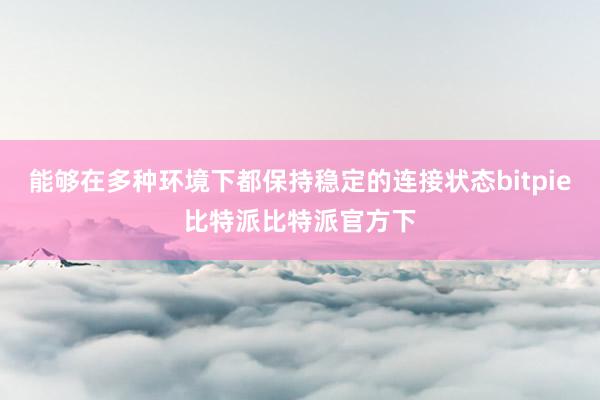 能够在多种环境下都保持稳定的连接状态bitpie比特派比特派官方下