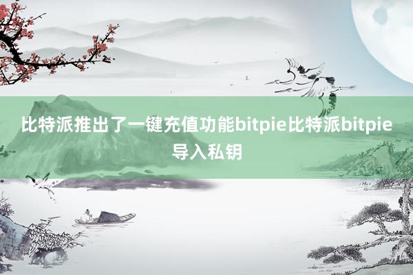 比特派推出了一键充值功能bitpie比特派bitpie导入私钥