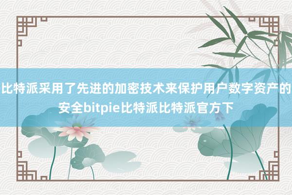 比特派采用了先进的加密技术来保护用户数字资产的安全bitpie比特派比特派官方下