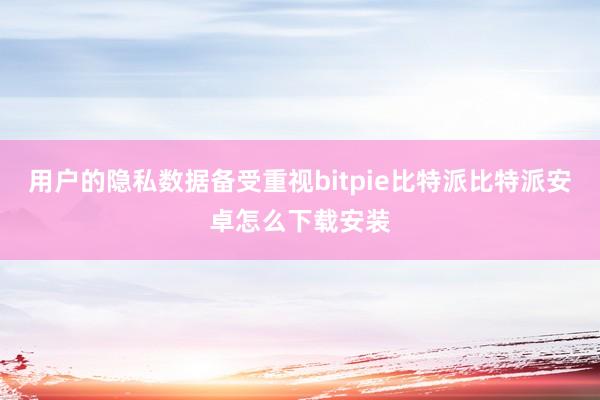 用户的隐私数据备受重视bitpie比特派比特派安卓怎么下载安装