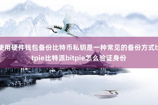 使用硬件钱包备份比特币私钥是一种常见的备份方式bitpie比特派bitpie怎么验证身份