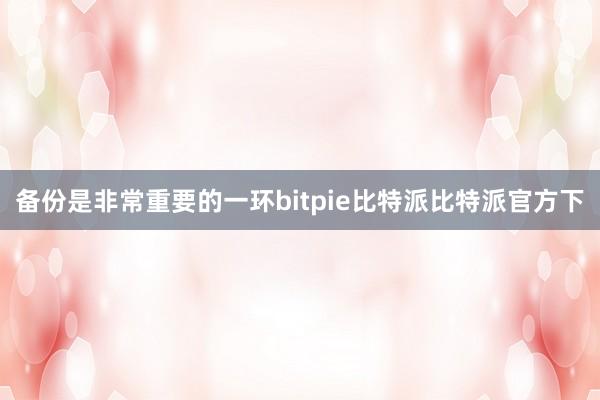 备份是非常重要的一环bitpie比特派比特派官方下