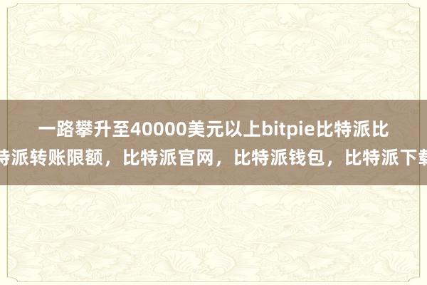 一路攀升至40000美元以上bitpie比特派比特派转账限额，比特派官网，比特派钱包，比特派下载