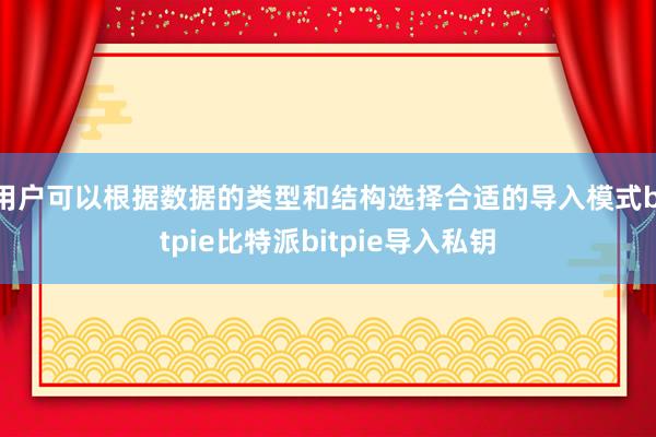 用户可以根据数据的类型和结构选择合适的导入模式bitpie比特派bitpie导入私钥