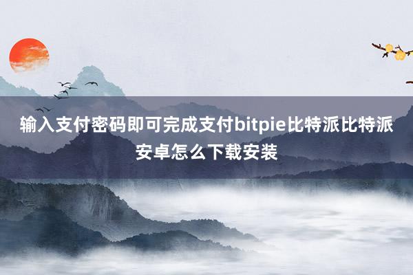 输入支付密码即可完成支付bitpie比特派比特派安卓怎么下载安装