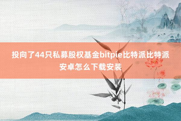 投向了44只私募股权基金bitpie比特派比特派安卓怎么下载安装