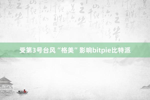 受第3号台风“格美”影响bitpie比特派