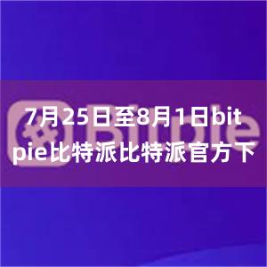 7月25日至8月1日bitpie比特派比特派官方下