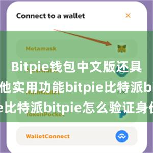 Bitpie钱包中文版还具有一些其他实用功能bitpie比特派bitpie怎么验证身份