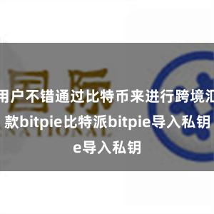 用户不错通过比特币来进行跨境汇款bitpie比特派bitpie导入私钥