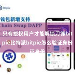 只有授权用户才能解锁刀锋bitpie比特派bitpie怎么验证身份