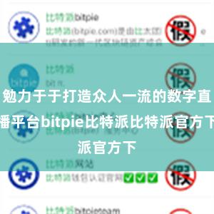 勉力于于打造众人一流的数字直播平台bitpie比特派比特派官方下